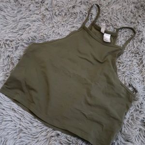 Olive Green H&M crop top